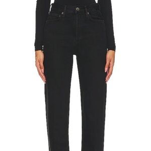 AGOLDE 90s Pinch Waist in Crushed High Waist Black Jeans